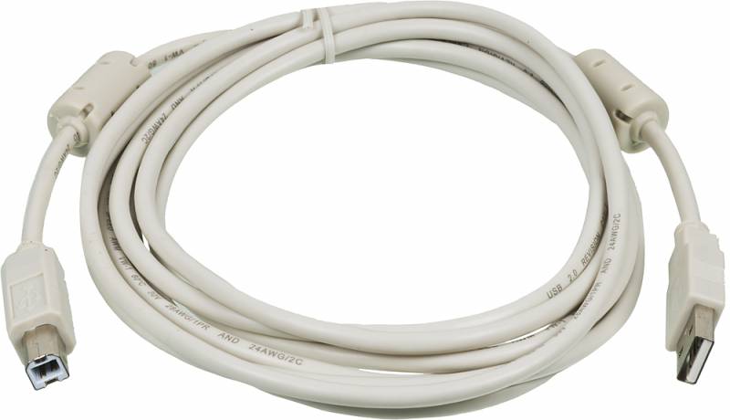 

Кабель USB(Am)-USB(Bm), ферритовый фильтр, экранированный, 3 м, белый, Ningbo USB2.0-AM/BM-3M-MG (841876), USB2.0-AM/BM-3M-MG