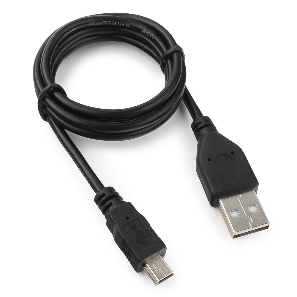 Кабель USB 2.0(AM)-USB 2.0 miniBM, Гарнизон, 1m, черный (GCC-USB2-AM5P-1M) - фото 1