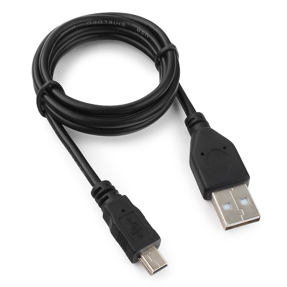 

Кабель USB 2.0(AM)-USB 2.0 miniBM, Гарнизон, 1m, черный (GCC-USB2-AM5P-1M)