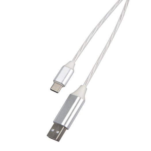 

Кабель USB-USB Type-C, 1A, 1 м, белый Red Line LED (4610103414114)