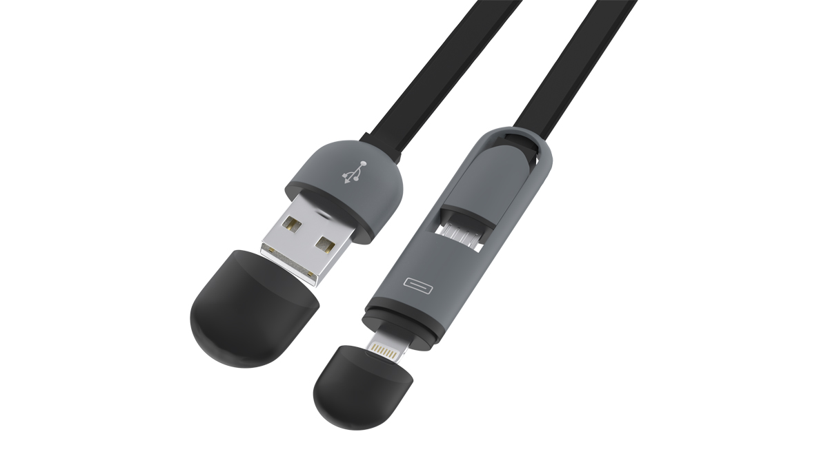 

Кабель USB-Lightning 8-pin, 1 м, черный Ritmix (RCC-200)