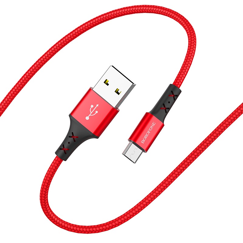 

Кабель USB-Micro USB, 2.4A, 1 м, красный Borofone Enjoy BX20 (00803), BX20