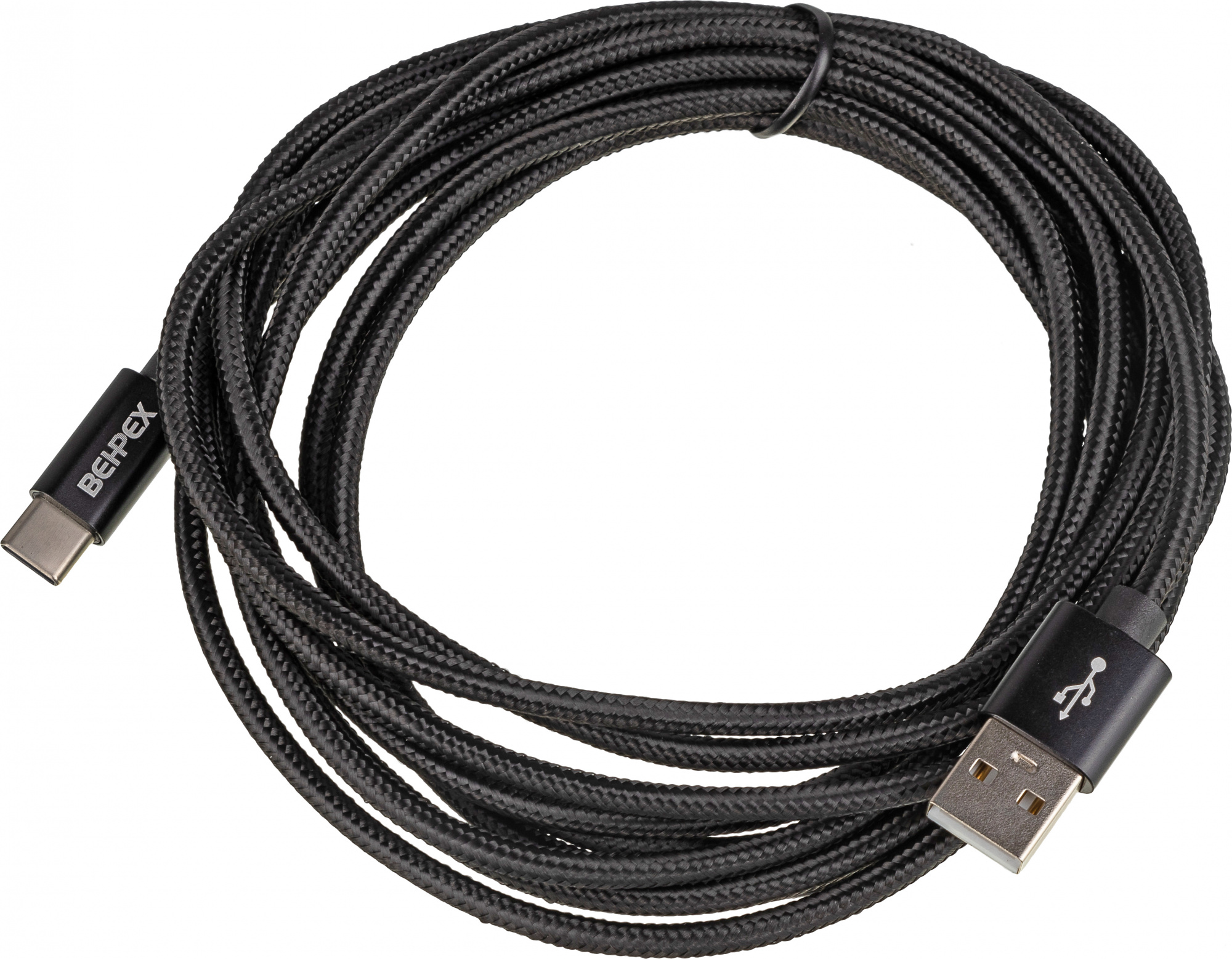 Кабель USB-USB Type-C, 3 м, черный, Behpex