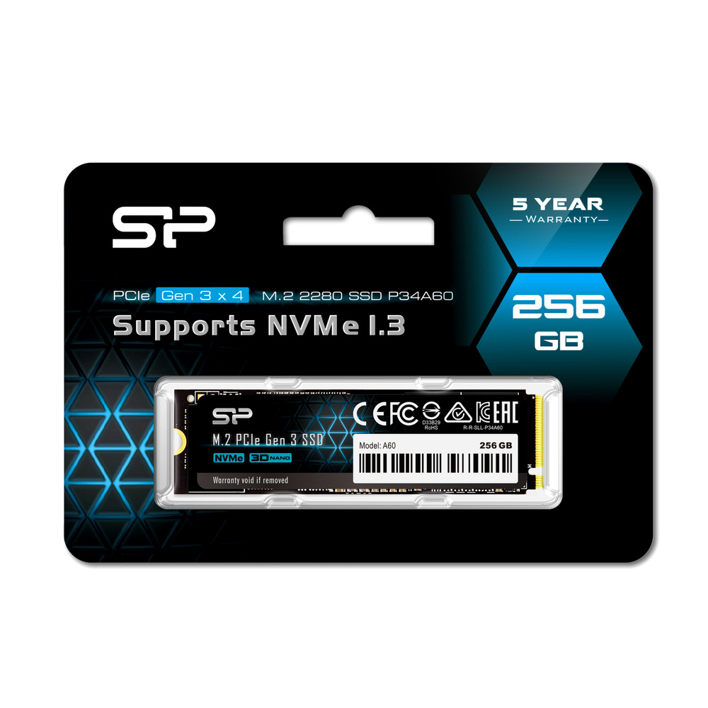 SSD Silicon Power A60 256Gb M.2 (SP256GBP34A60M28)