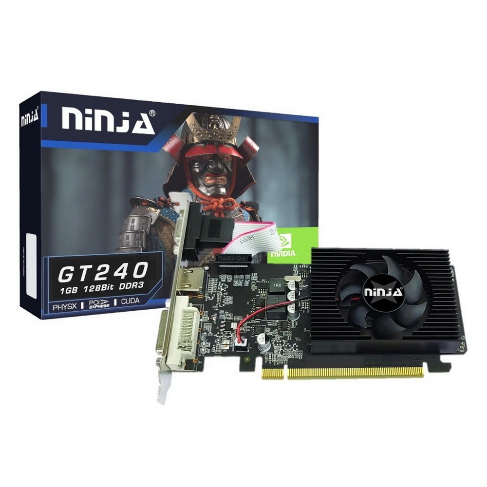 

Видеокарта Ninja NVIDIA GeForce GT 240 NH24NP013F, 1Gb DDR3, 128 бит, PCI-E, VGA, DVI, HDMI, Retail (NH24NP013F), NH24NP013F