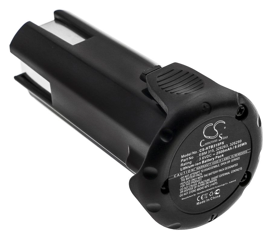 

Аккумулятор CameronSino CS-HTB315PX, 3.6 В, 2.5 А·ч, Li-Ion для Hitachi DB 3DL, DB 3DL2/ EBM 315, 326263, 326299, CS-HTB315PX