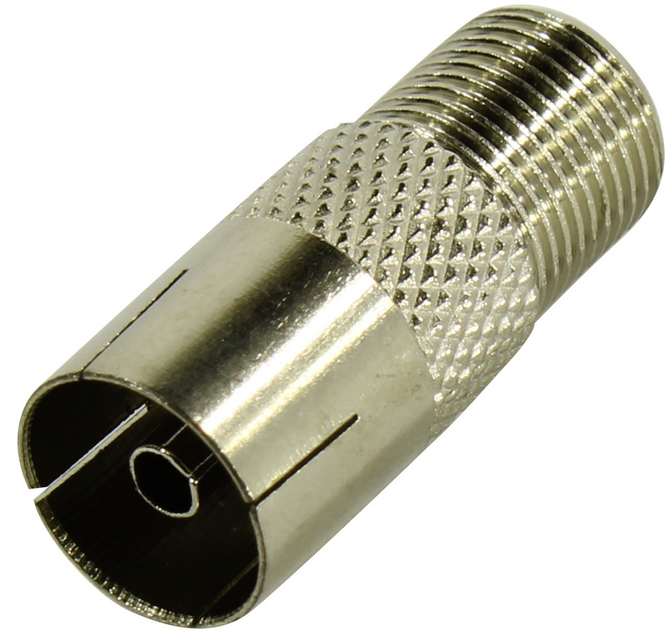 

Переходник (адаптер) ТВ 9.5 (F)-F (F), серебристый (483526), 0