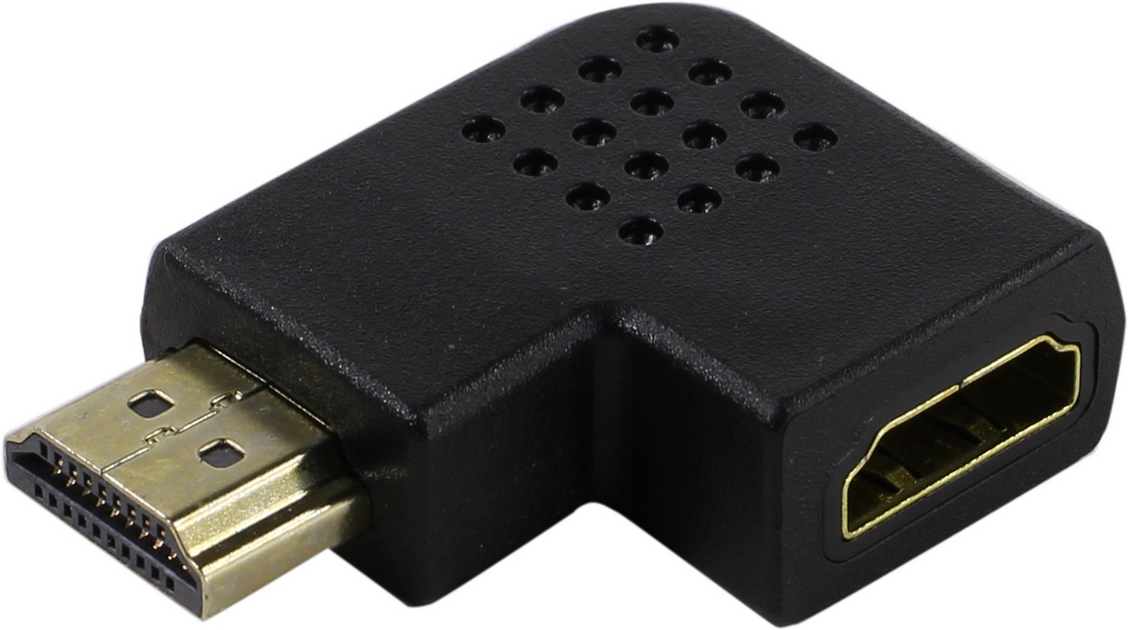 

Переходник (адаптер) HDMI(19F)-HDMI(19M) угловой, плоский, черный (466266), 0