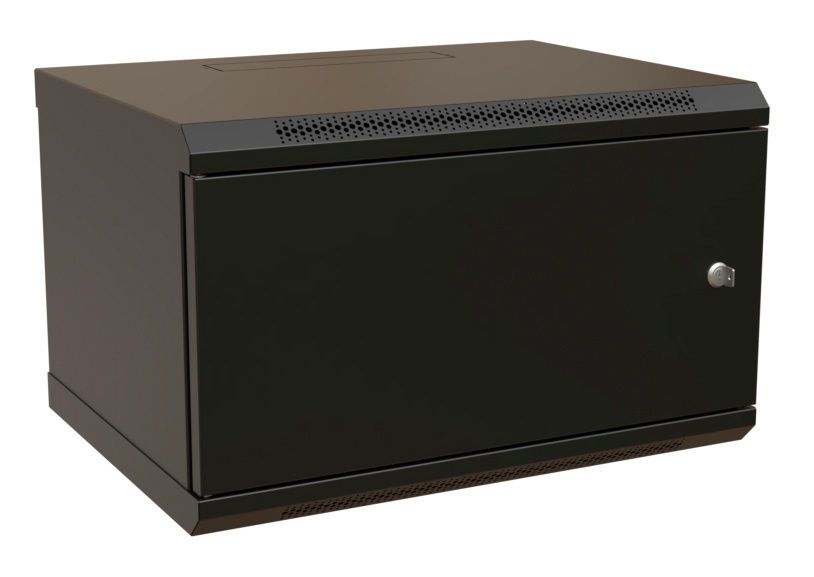 Шкаф телекоммуникационный настенный 6U 600x600 мм, металл, черный, WRline WR-TW-0666-SR-RAL9004 (WR-TW-0666-SR-RAL9004)
