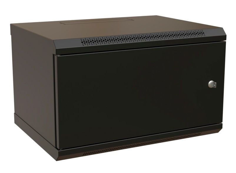 Шкаф телекоммуникационный настенный 9U 600x450 мм, металл, черный, WRline WR-TW-0945-SR-RAL9004 (WR-TW-0945-SR-RAL9004)
