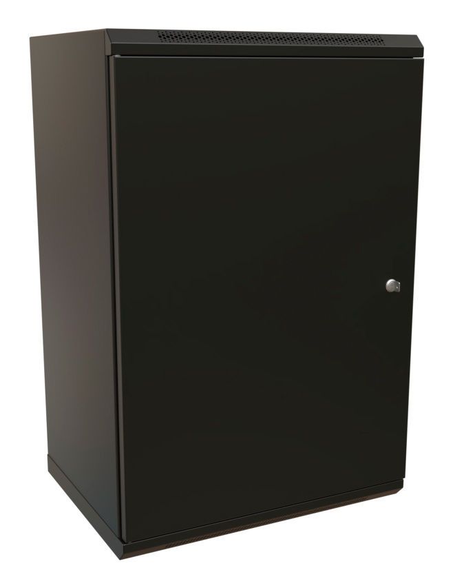 Шкаф телекоммуникационный настенный 18U 600x450 мм, металл, черный, WRline WR-TW-1845-SR-RAL9004 (WR-TW-1845-SR-RAL9004)