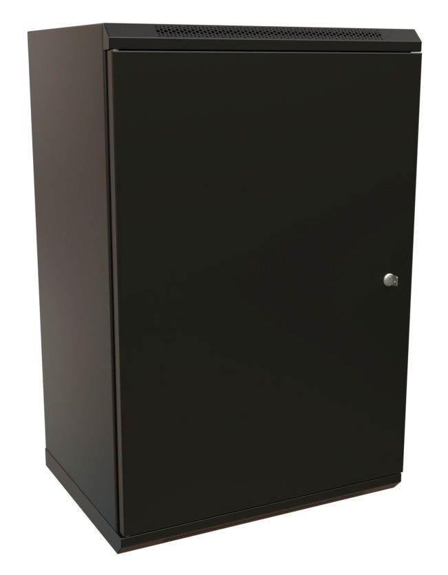 Шкаф телекоммуникационный настенный 18U 600x600 мм, металл, черный, WRline WR-TW-1866-SR-RAL9004 (WR-TW-1866-SR-RAL9004)
