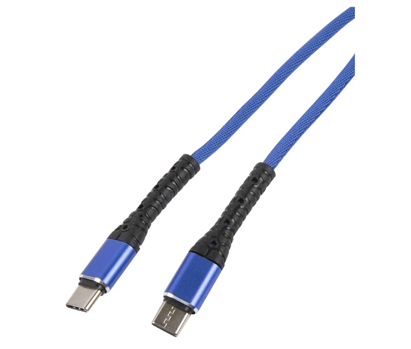 

Кабель USB Type-C-USB Type-C, быстрая зарядка, 3A, 1 м, синий mObility (4610103436192)
