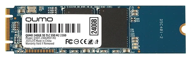 

Твердотельный накопитель (SSD) Qumo 240Gb Novation TLC 3D, 2280 BM, M.2 (Q3DT-240GMSY-M2)