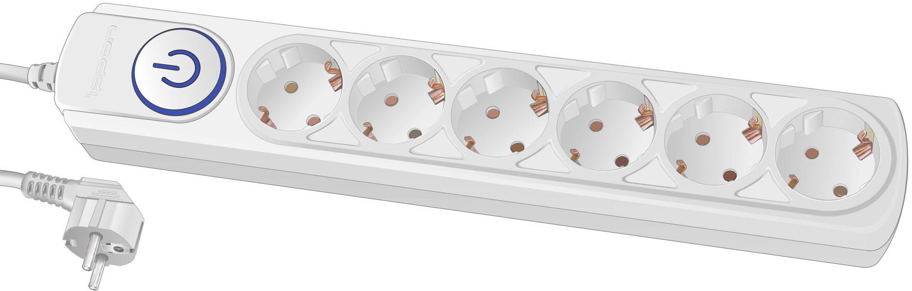 Сетевой фильтр Ippon BK-6-EU-3-10-W, 6-розеток, 3 м, белый