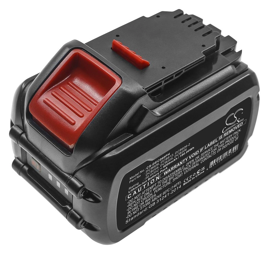 

Аккумулятор CameronSino CS-DEC060PH, 20 В, 9 А·ч, Li-Ion для DeWalt DCB606, DCB609, DCB612, CS-DEC060PH