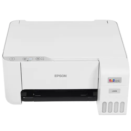 МФУ струйный Epson EcoTank L3216, A4, цветной, 33стр/мин (A4 ч/б), 15стр/мин (A4 цв.), 5760x1440dpi, СНПЧ, USB, белый (C11C68518)