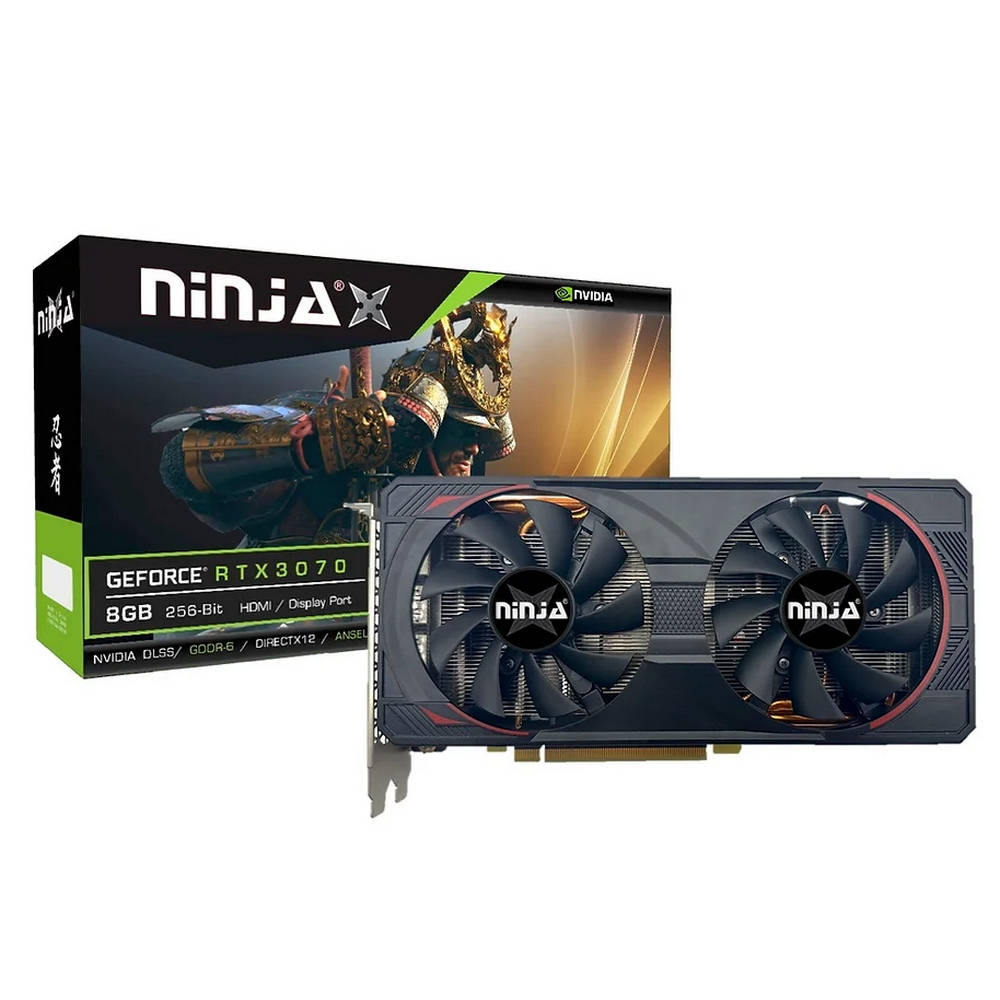 

Видеокарта Ninja NVIDIA GeForce RTX 3070 NF307FG86F, 8Gb GDDR6, 256 бит, PCI-E, HDMI, 3DP, Retail (NF307FG86F), NF307FG86F