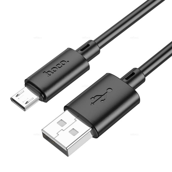 

Кабель USB-Micro USB, 2.4A, 1 м, черный HOCO X88 (6931474783325), X88