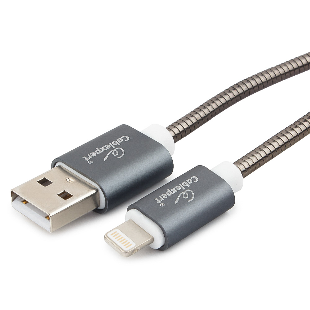 

Кабель USB-Lightning 8-pin, 50 см, титан, Cablexpert (CC-G-APUSB02Gy-0.5M)
