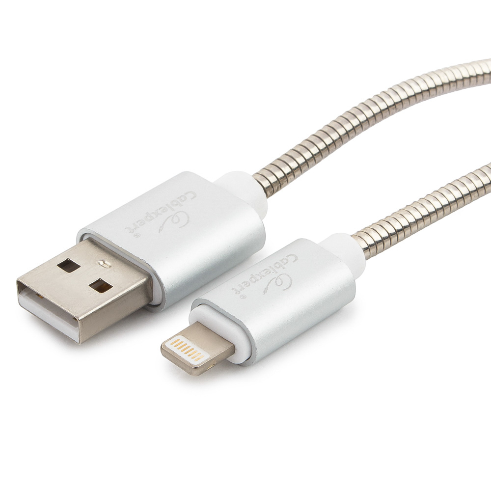 

Кабель USB-Lightning 8-pin, 1 м, серебристый, Cablexpert (CC-G-APUSB02S-1M)