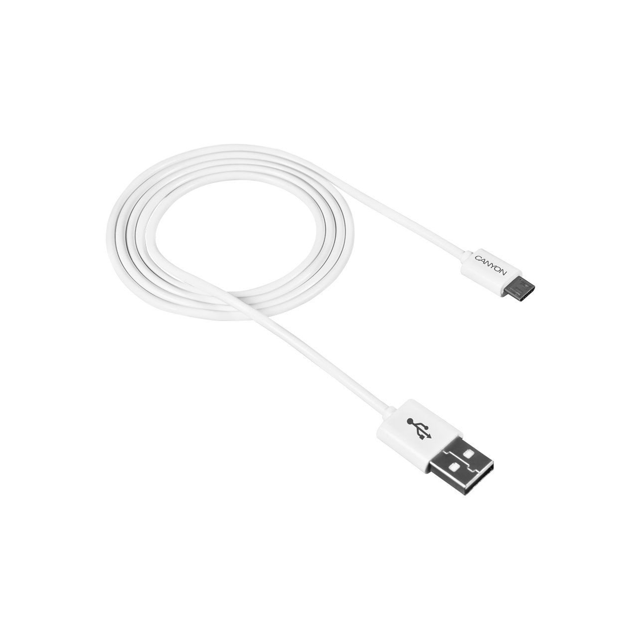 

Кабель USB-Micro USB, 1 м, белый, Canyon (CNE-USBM1W)