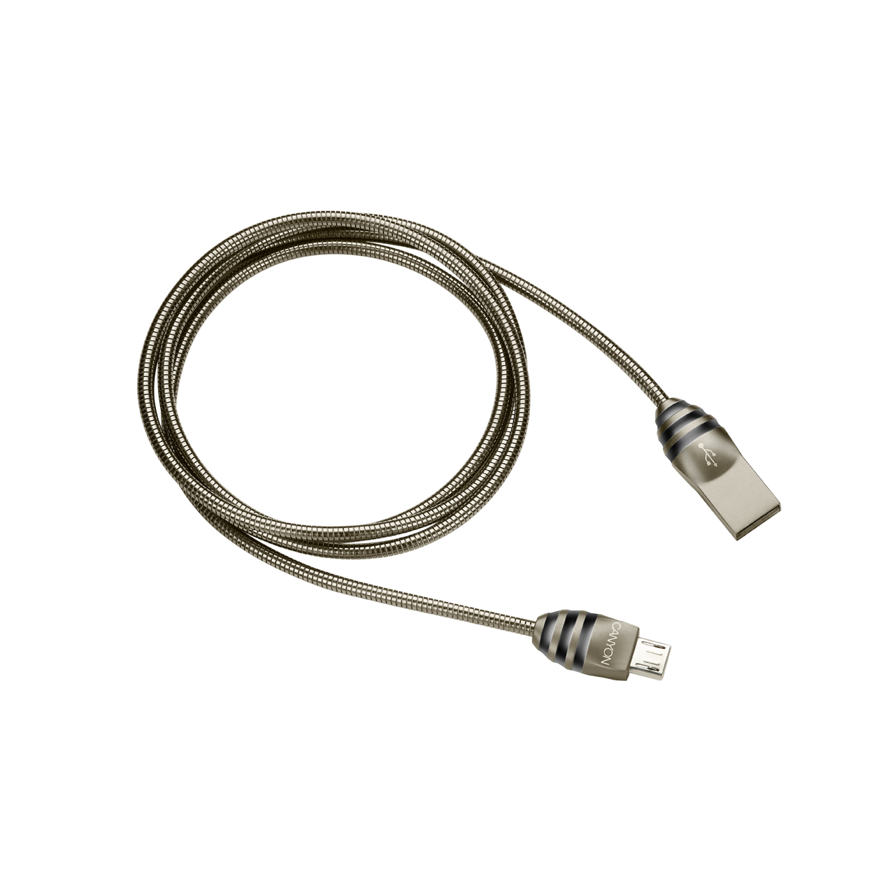 

Кабель USB 2.0(Am)-Micro USB 2.0(Bm), 2A, 1 м, металлик, Canyon (CNS-USBM5DG)