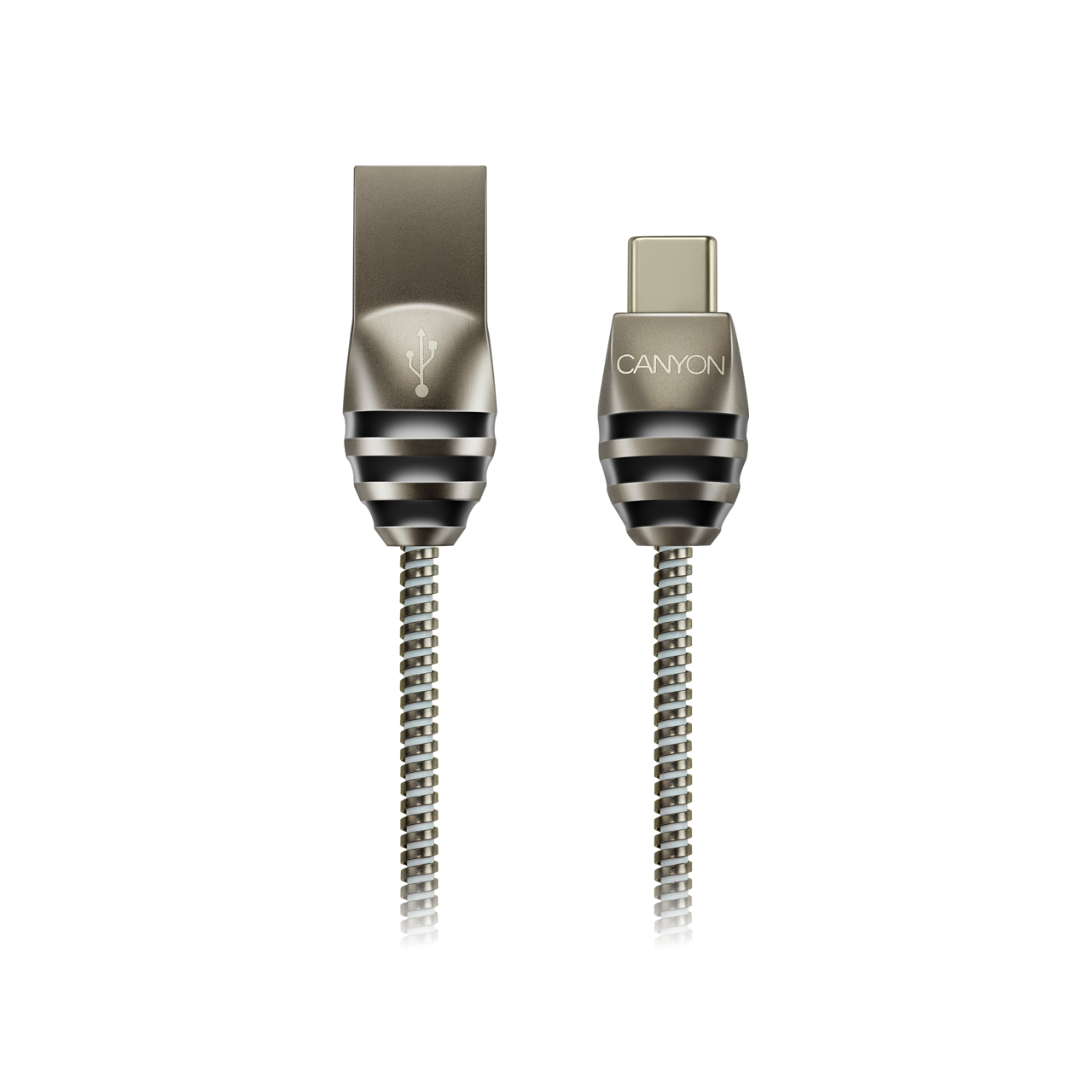 

Кабель USB 2.0(Am)-USB 2.0 Type-C(m), 2A, 1 м, металлик, Canyon UC-5 (CNS-USBC5DG), UC-5