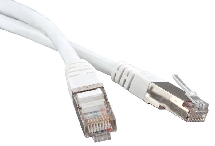 Патч-корд SSTP кат.6a, 1 м, RJ45-RJ45, белый, LSZH, AMP 1711815-1