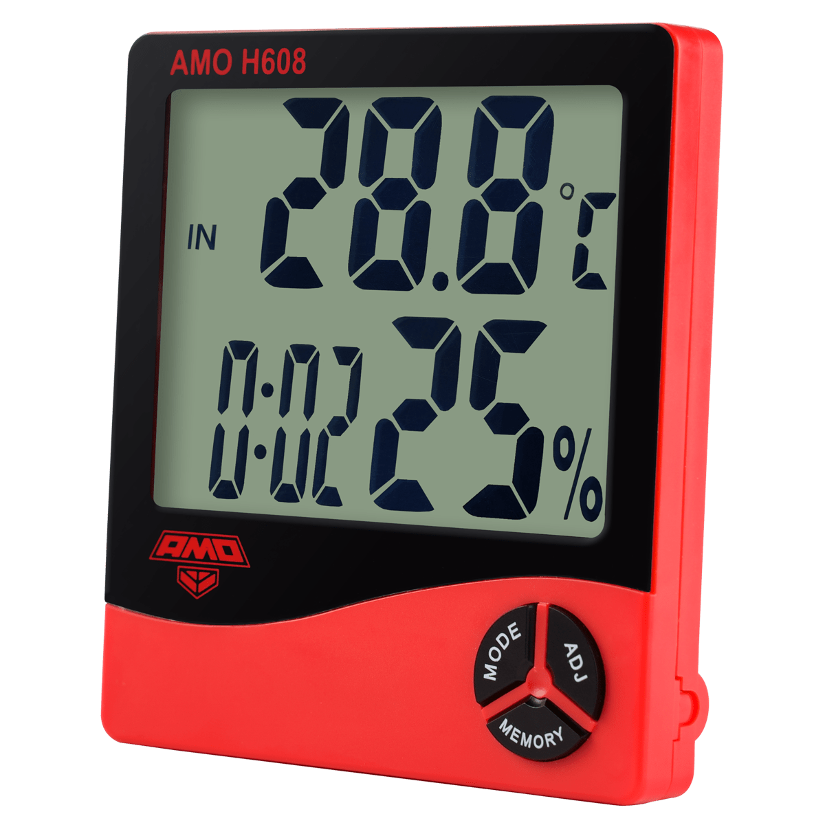 Термогигрометр AMO H608, черный/красный