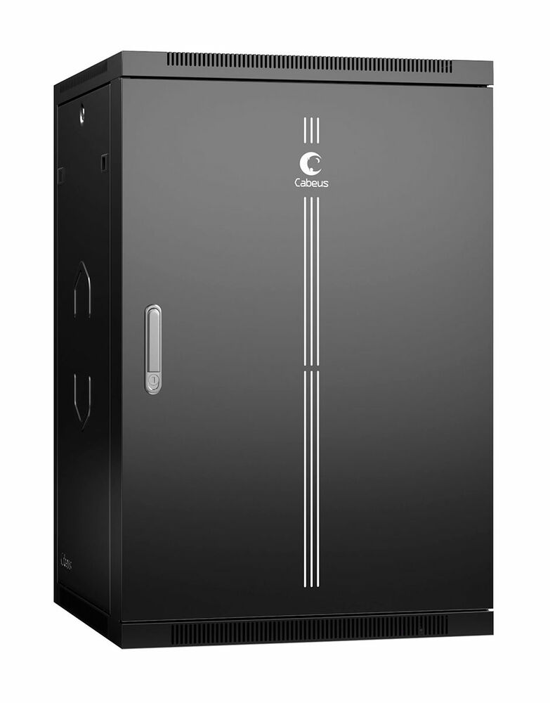 Шкаф телекоммуникационный настенный 18U 600x350, металл, черный, Cabeus SH-05F-18U60/35m-R-BK (SH-05F-18U60/35m-R-BK)