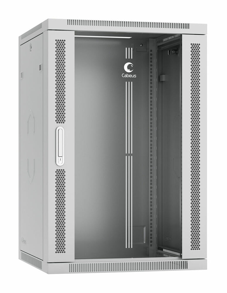 

Шкаф телекоммуникационный настенный 18U 600x600, стекло/металл, серый, Cabeus SH-05F-18U60/60-R (SH-05F-18U60/60-R), SH-05F-18U60/60-R