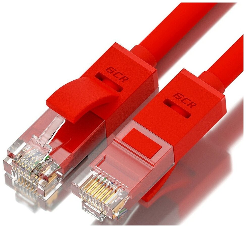 Патч-корд UTP кат.5e, 0.15 м, RJ45-RJ45, красный, Greenconnect (GCR) GCR-LNC04-0.15m