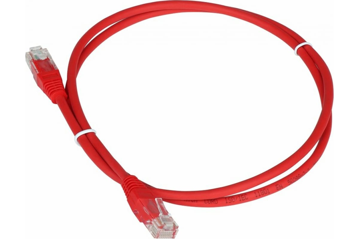 Патч-корд UTP кат.5e, 0.15 м, RJ45-RJ45, красный, TWT TWT-45-45-0.15-RD