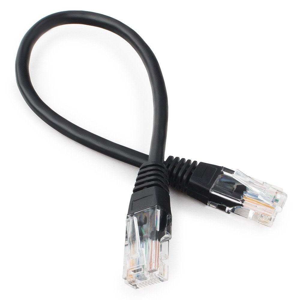 

Патч-корд UTP кат.5e, 0.25 м, RJ45-RJ45, черный, Cablexpert PP12-0.25M/BK, PP12-0.25M/BK