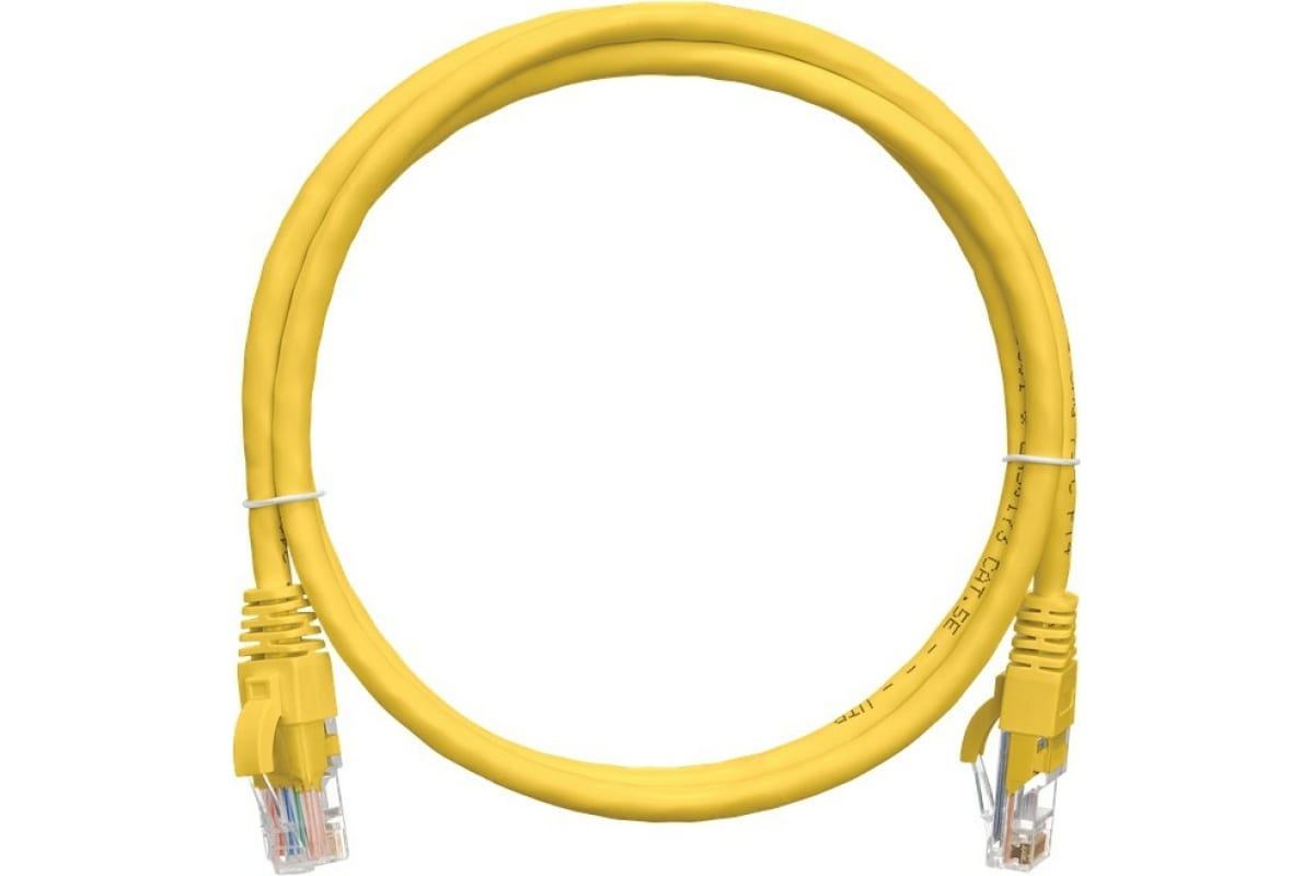 Патч-корд UTP кат.5e, 30 см, RJ45-RJ45, желтый, CU, NIKOMAX NMC-PC4UD55B-003-YL - фото 1