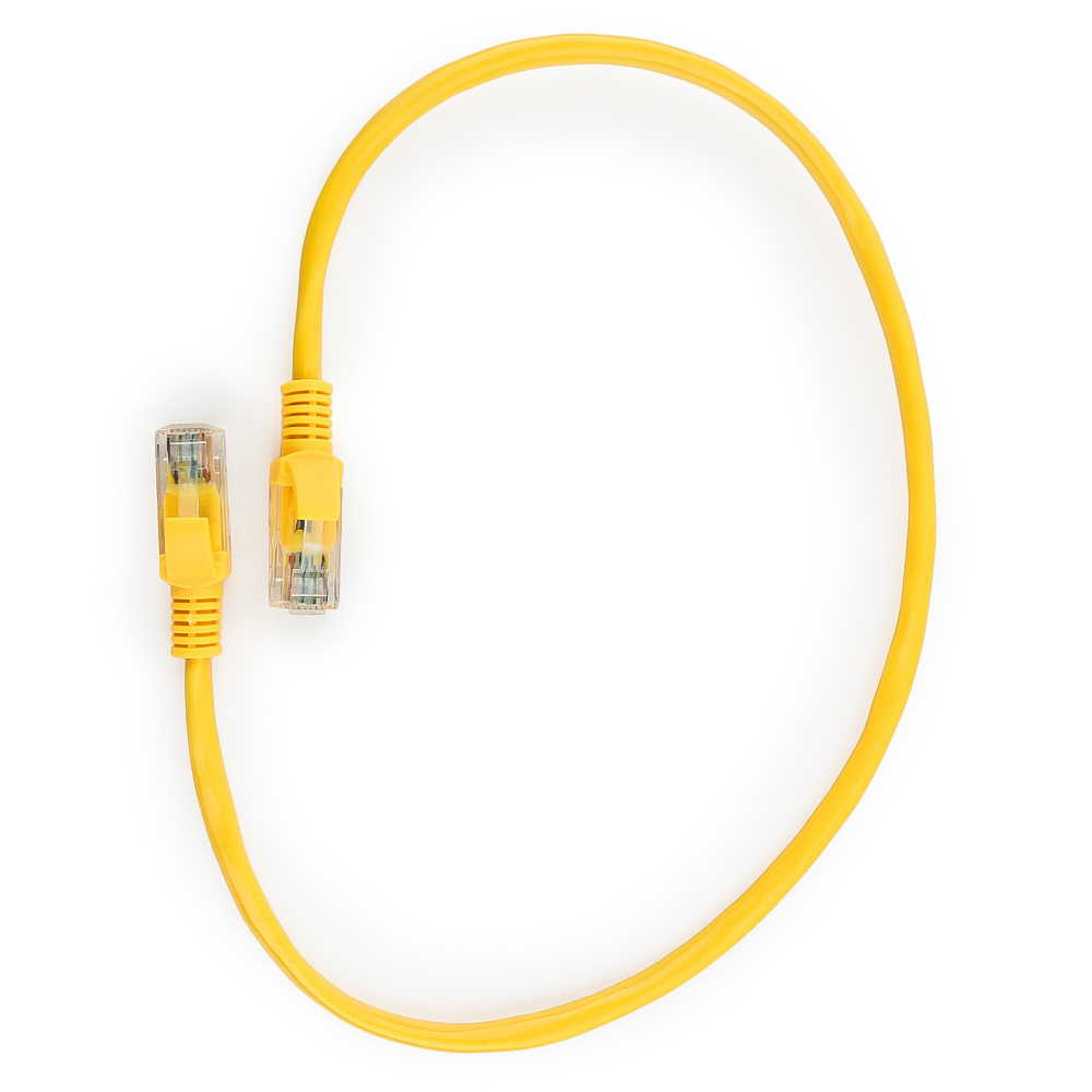 Патч-корд UTP кат.5e, 0.5 м, RJ45-RJ45, желтый, Cablexpert PP10-0.5M/Y