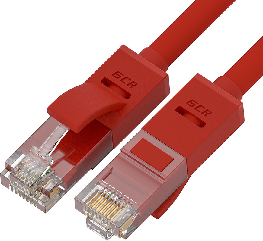 Патч-корд UTP кат.5e, 0.5 м, RJ45-RJ45, красный, Greenconnect (GCR) GCR-LNC04-0.5m