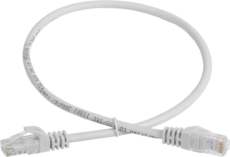 Патч-корд UTP кат.5e, 0.5 м, RJ45-RJ45, серый, Generica (PC01-C5EU-05M-G)