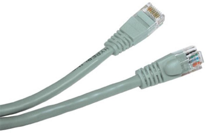 Патч-корд UTP кат.5e, 10 м, RJ45-RJ45, серый, NINGBO (CNC501-G)