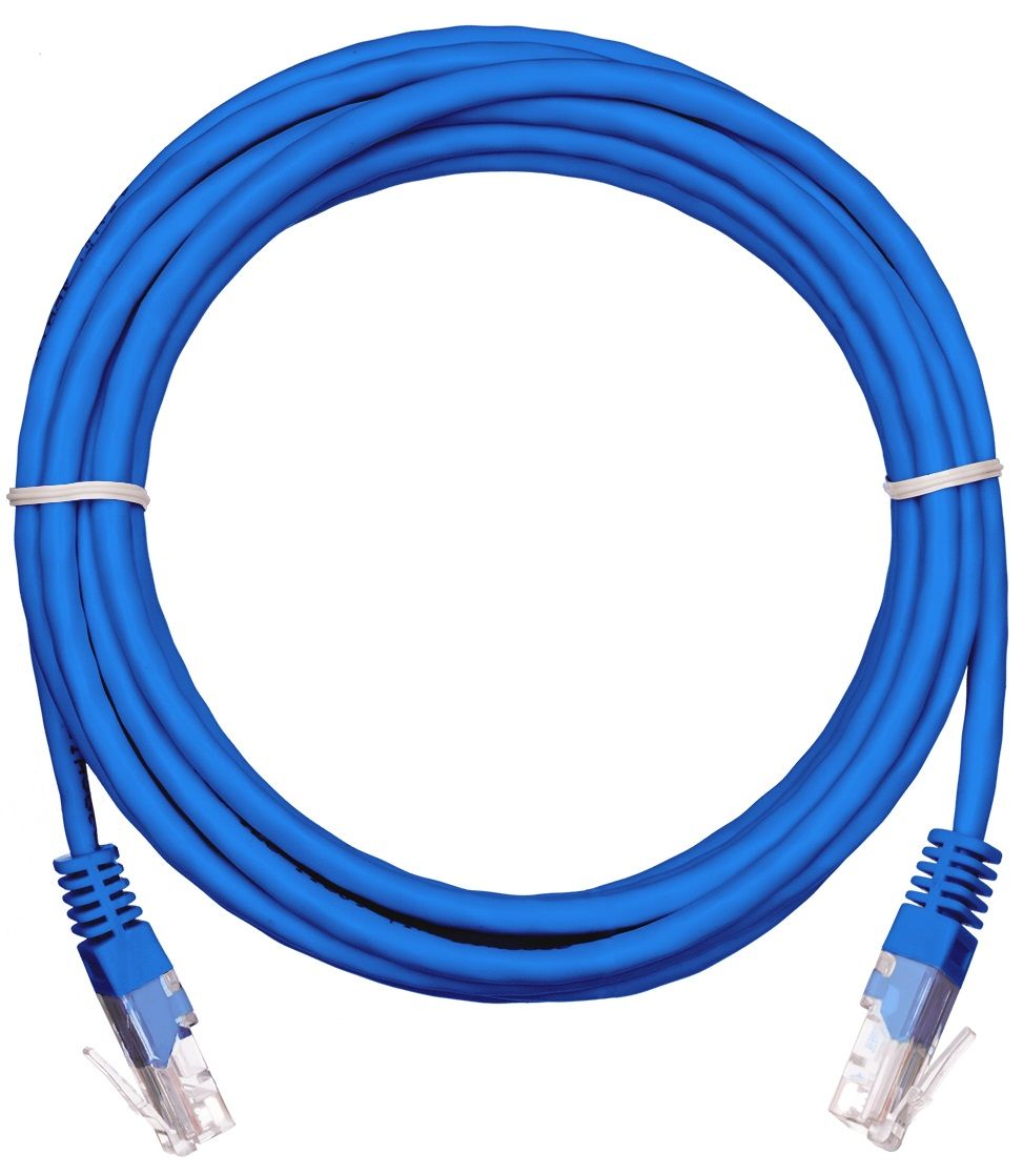 Патч-корд NETLAN UTP, кат.5e, 10 м, RJ45-RJ45, синий 5 шт