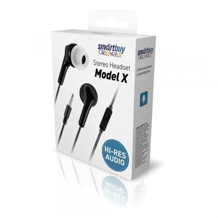 

Проводная гарнитура SmartBuy Model X, Jack 3.5 мм., черный (SBH-011-X), Model X