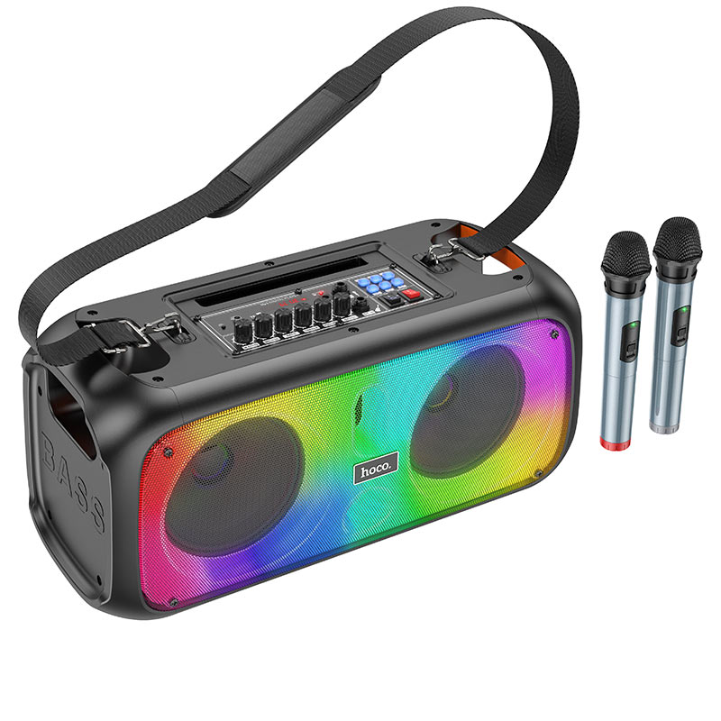 

Акустика портативная Hoco BS54 Party, 30 Вт, FM, AUX, USB, microSD, Bluetooth, подсветка, черный (782465), BS54 Party