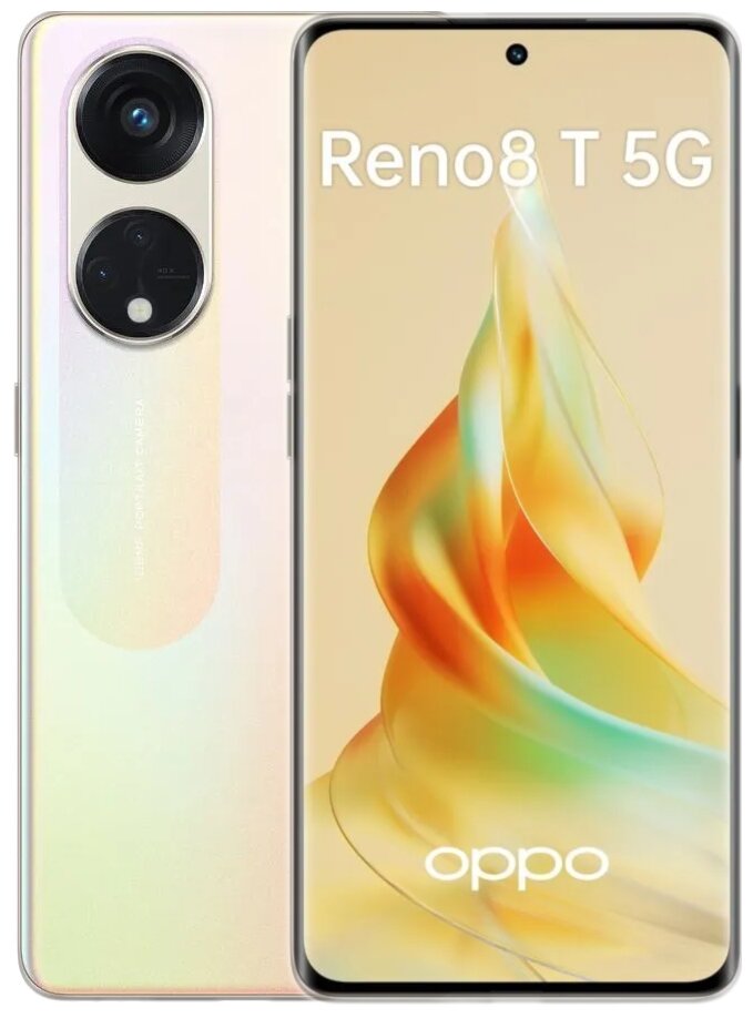 

Смартфон OPPO Reno8 T 5G, 6.7" 1080x2412 OLED, Qualcomm Snapdragon 695, 8Gb RAM, 256Gb, 3G/4G/5G, NFC, Wi-Fi, BT, 3xCam, 2-Sim, 4800 мА⋅ч, USB Type-C, Android 13, золотистый (OPP-2505.8-256.GD), Reno8 T 5G