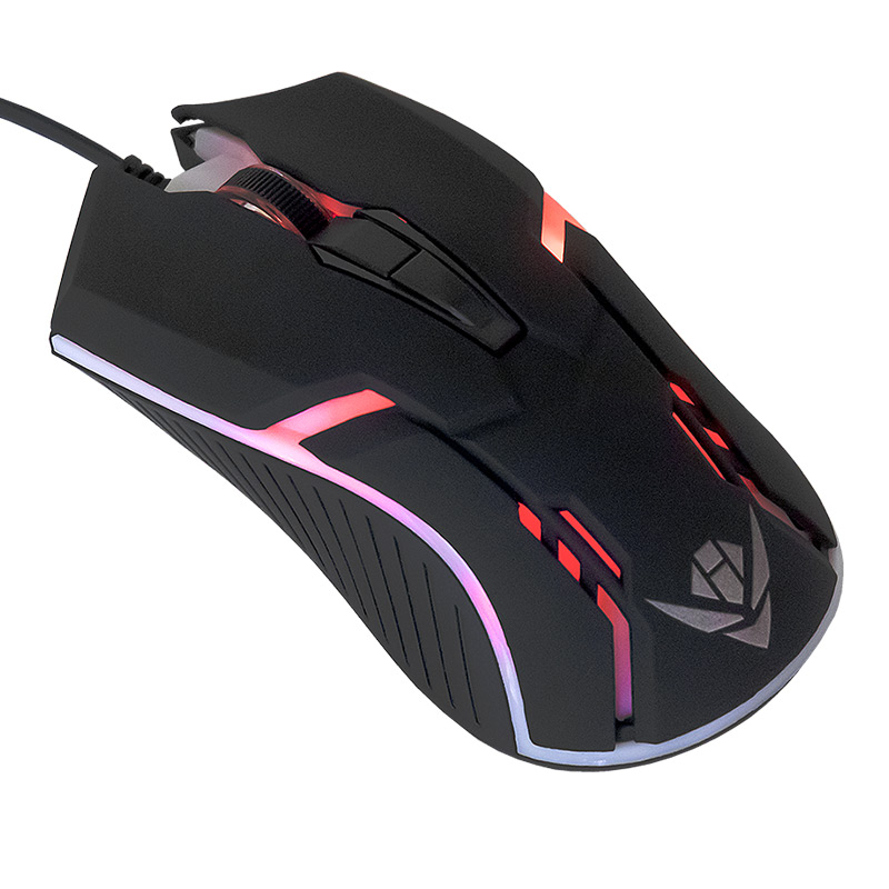 

Мышь проводная Nakatomi MOG-05U, 1600dpi, оптическая светодиодная, USB, черный (65564), MOG-05U