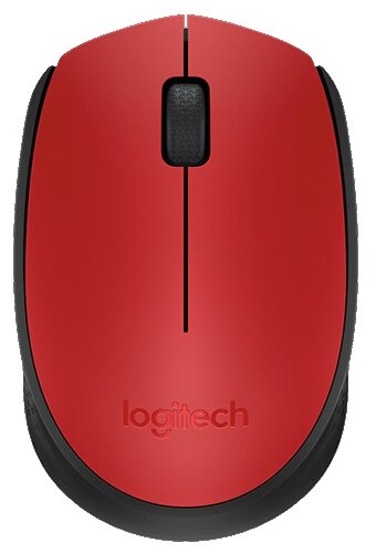 Мышь беспроводная Logitech M171, оптическая светодиодная, USB, красный (910-004657)