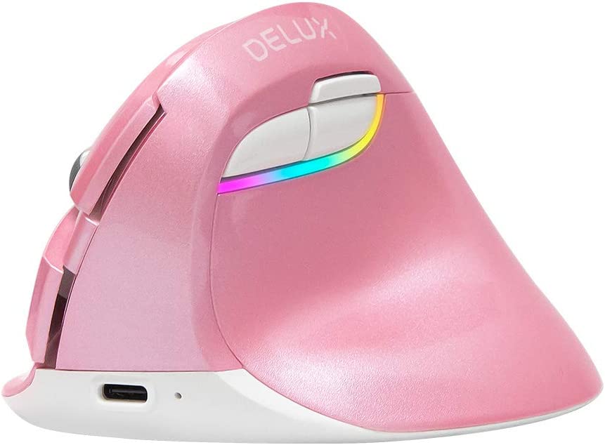 Мышь беспроводная Delux M618Mini, 1600dpi, оптическая светодиодная, USB, розовый (M618Mini Pink)