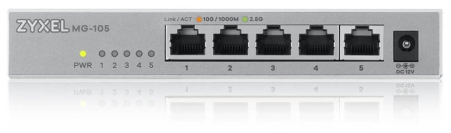 

Коммутатор ZYXEL MG-105, кол-во портов: 5x2.5 Гбит/с (MG-105-ZZ0101F), MG-105