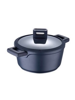 

Сотейник Bergner BGMP-7978 INDIGO MASTERPRO, алюминий, антипригарное покрытие, серый с крышкой, BGMP-7978