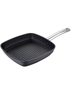 

Сковорода-гриль Bergner BGMP-3510 FOODIES MASTERPRO 28 см, алюминий, антипригарное покрытие, черный без крышки, BGMP-3510